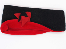 STIRNBAND UNI SCHWARZ AUF ROT