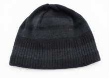 Gebeana Herren Strickmütze Streifen breit anthrazit-grau made in Germany