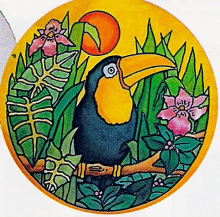 TOUCAN Fensterbild Ponge 8 25 cm rund Konturen schwarz